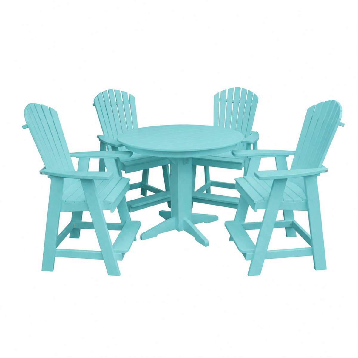 Keystone Amish Co. Sunburst 5-Piece Counter Height Poly Round Dining Set