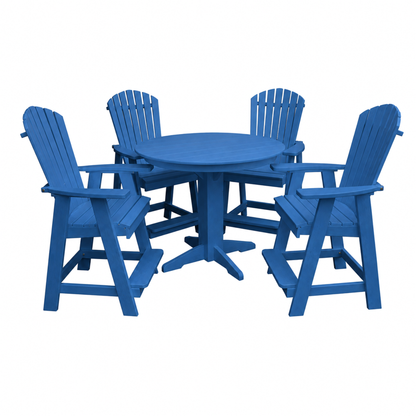 Keystone Amish Co. Sunburst 5-Piece Counter Height Poly Round Dining Set