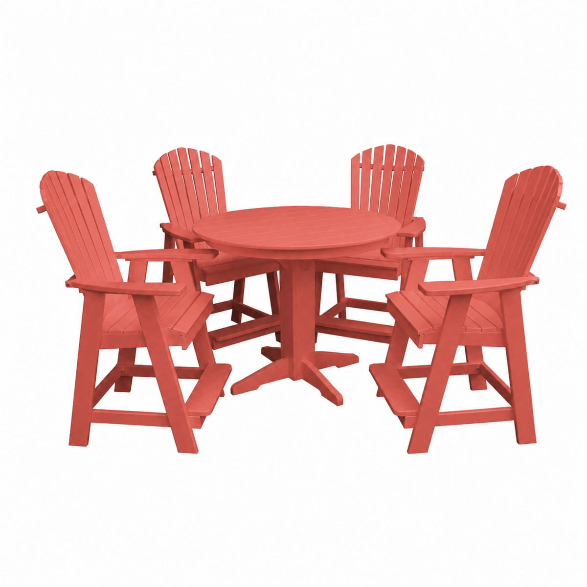 Keystone Amish Co. Sunburst 5-Piece Counter Height Poly Round Dining Set