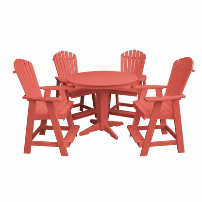 Keystone Amish Co. Sunburst 5-Piece Counter Height Poly Round Dining Set