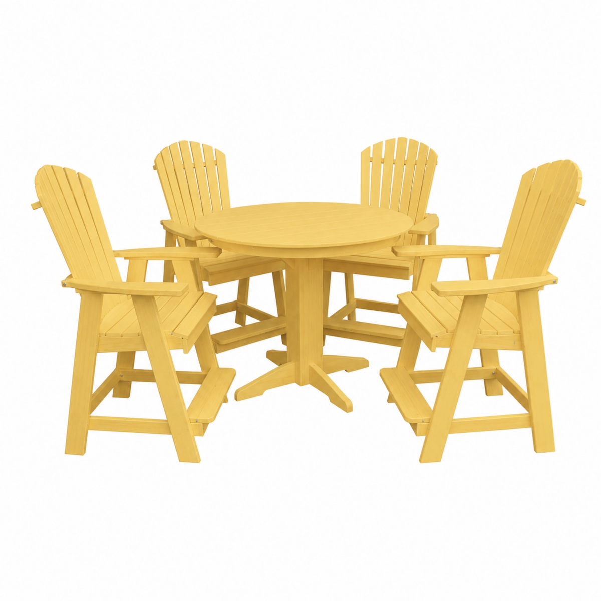 Keystone Amish Co. Sunburst 5-Piece Counter Height Poly Round Dining Set