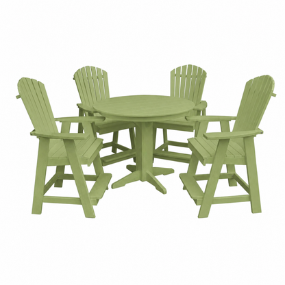 Keystone Amish Co. Sunburst 5-Piece Counter Height Poly Round Dining Set