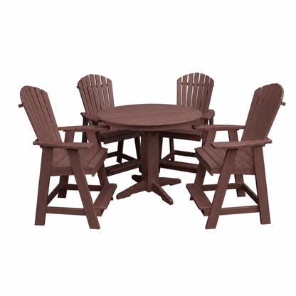 Keystone Amish Co. Sunburst 5-Piece Counter Height Poly Round Dining Set