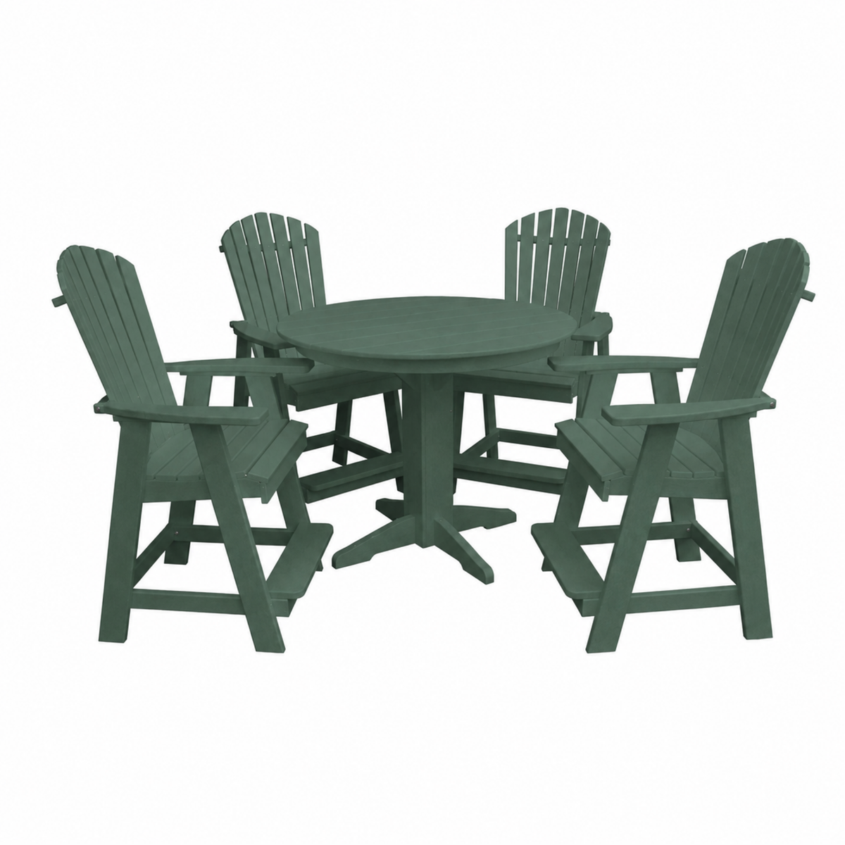 Keystone Amish Co. Sunburst 5-Piece Counter Height Poly Round Dining Set