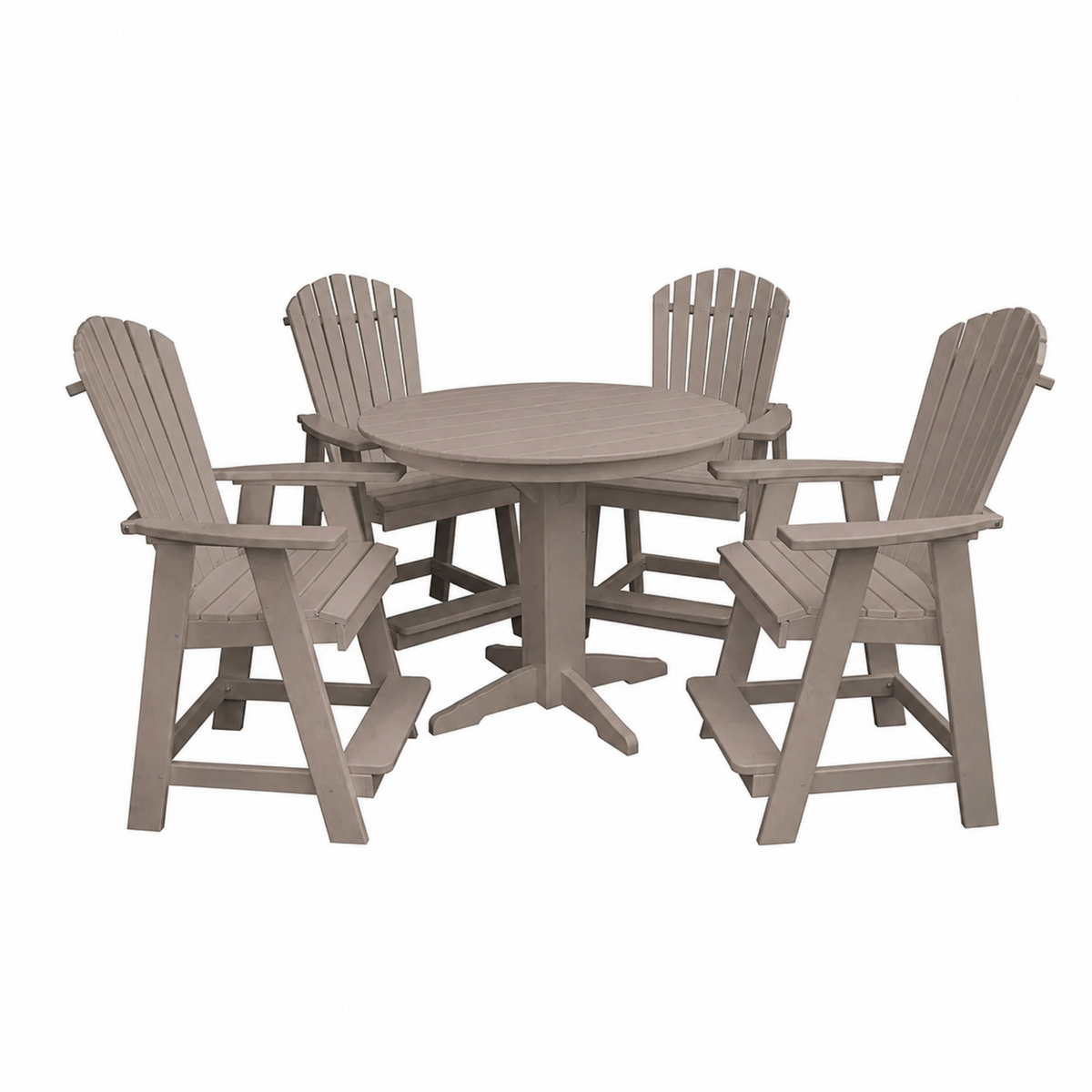 Keystone Amish Co. Sunburst 5-Piece Counter Height Poly Round Dining Set
