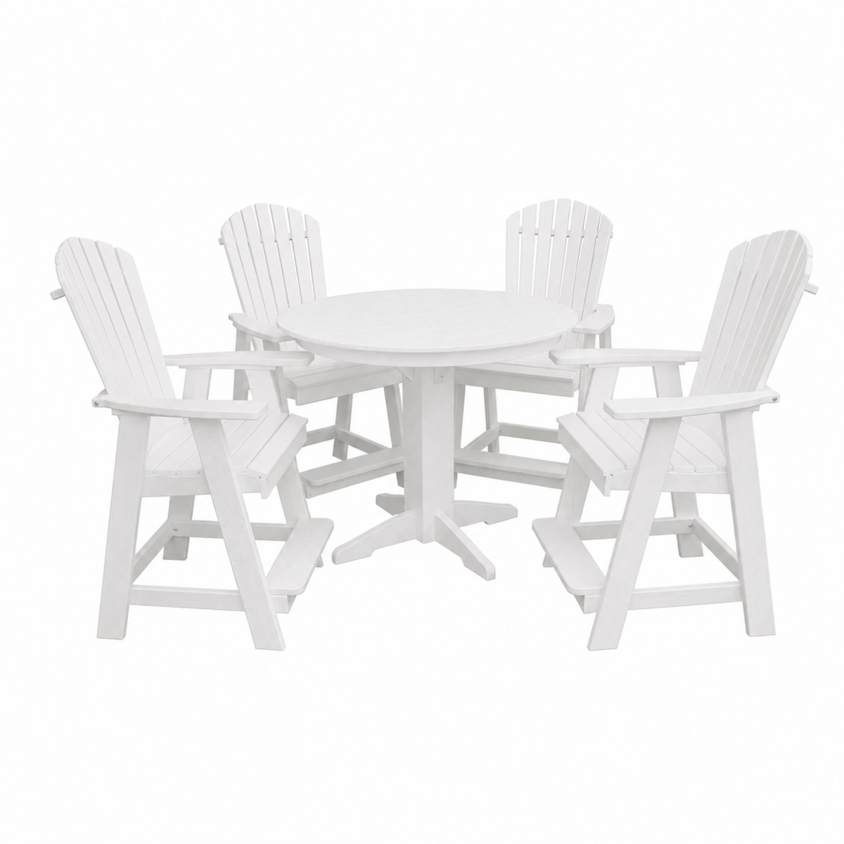 Keystone Amish Co. Sunburst 5-Piece Counter Height Poly Round Dining Set