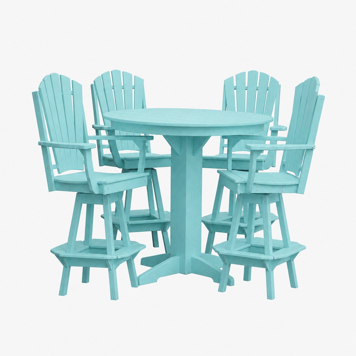 Keystone Amish Co. Sunburst 5-Piece Poly Bar Dining Set with Round Table