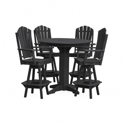 Keystone Amish Co. Sunburst 5-Piece Poly Bar Dining Set with Round Table