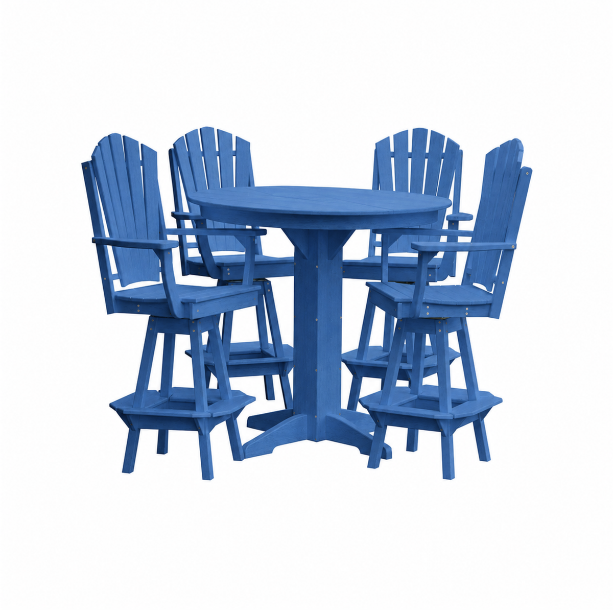 Keystone Amish Co. Sunburst 5-Piece Poly Bar Dining Set with Round Table