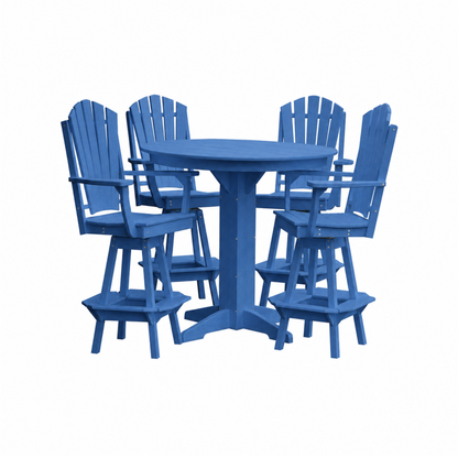 Keystone Amish Co. Sunburst 5-Piece Poly Bar Dining Set with Round Table