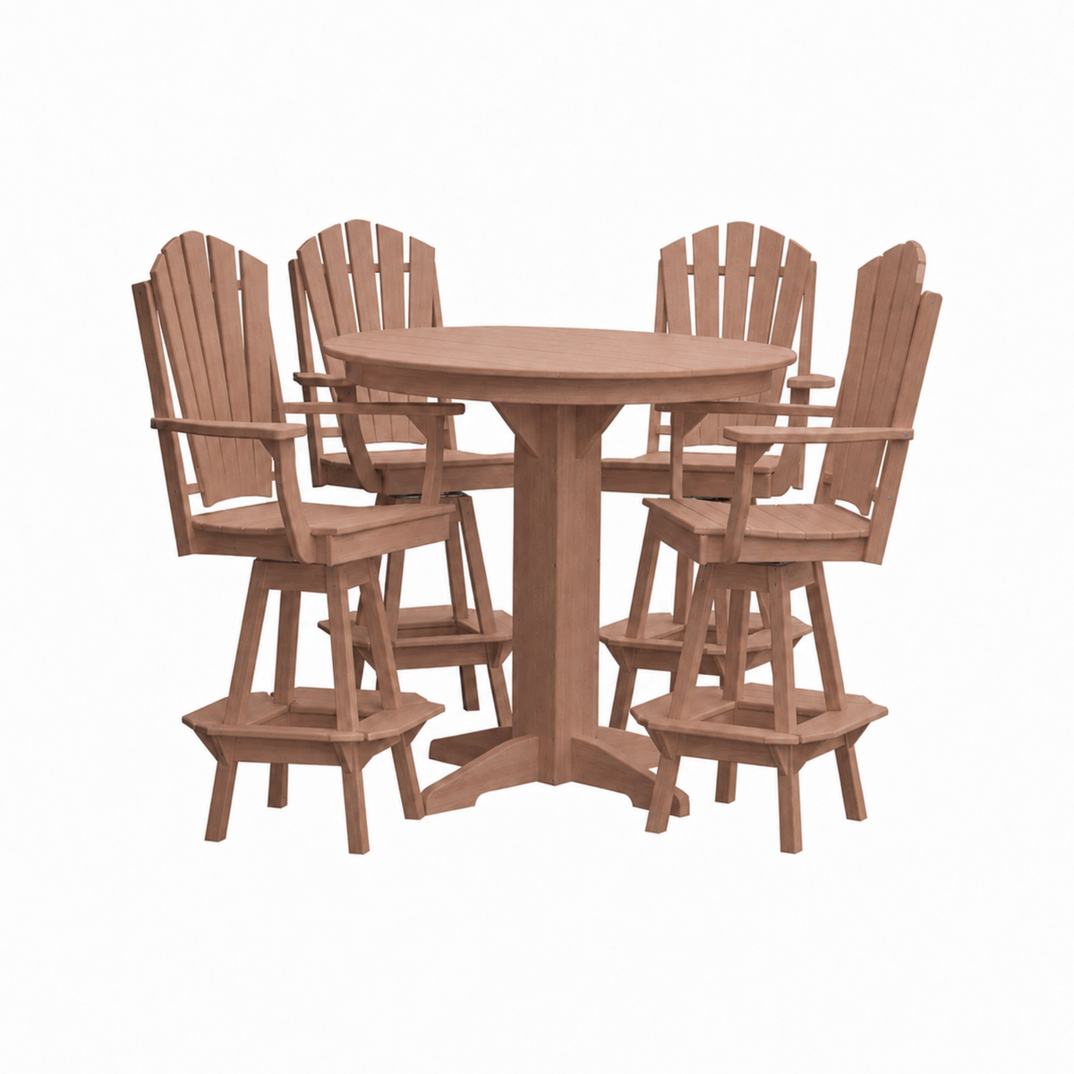Keystone Amish Co. Sunburst 5-Piece Poly Bar Dining Set with Round Table