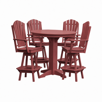 Keystone Amish Co. Sunburst 5-Piece Poly Bar Dining Set with Round Table