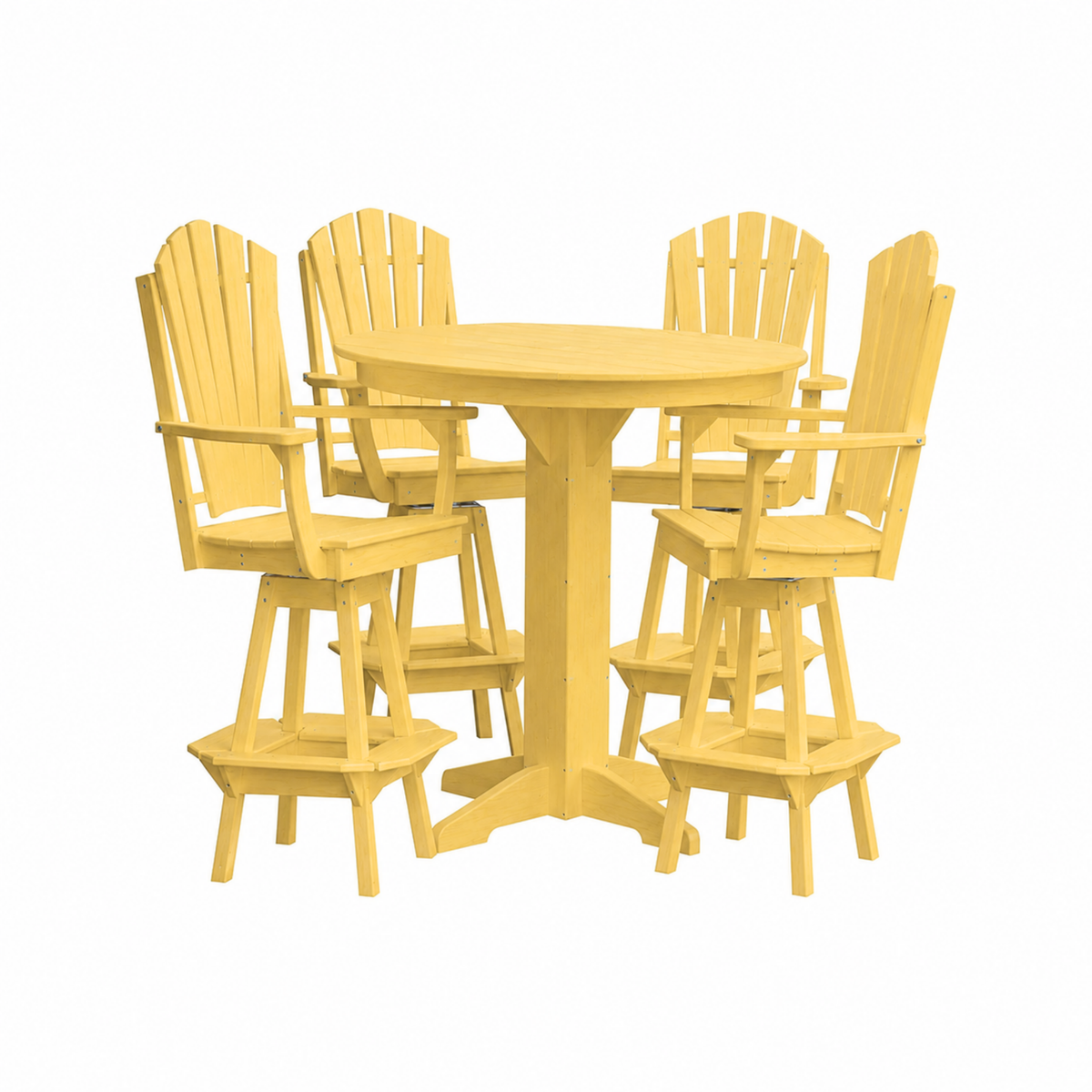 Keystone Amish Co. Sunburst 5-Piece Poly Bar Dining Set with Round Table