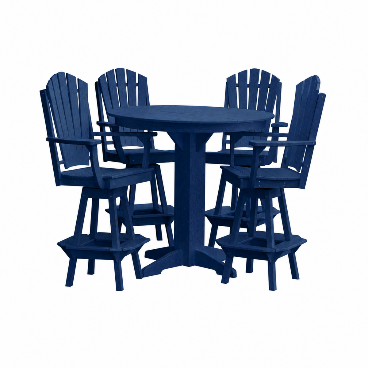 Keystone Amish Co. Sunburst 5-Piece Poly Bar Dining Set with Round Table