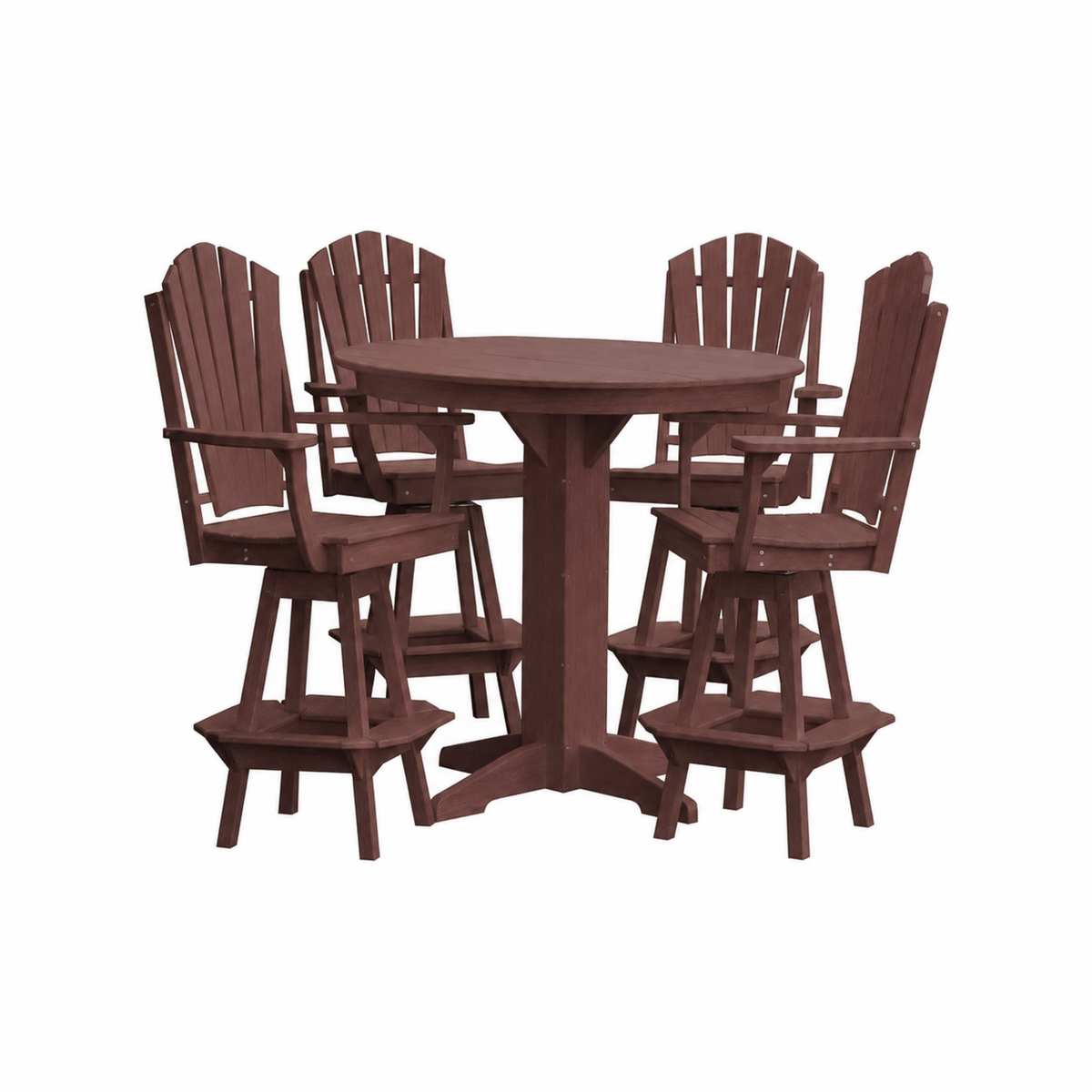 Keystone Amish Co. Sunburst 5-Piece Poly Bar Dining Set with Round Table