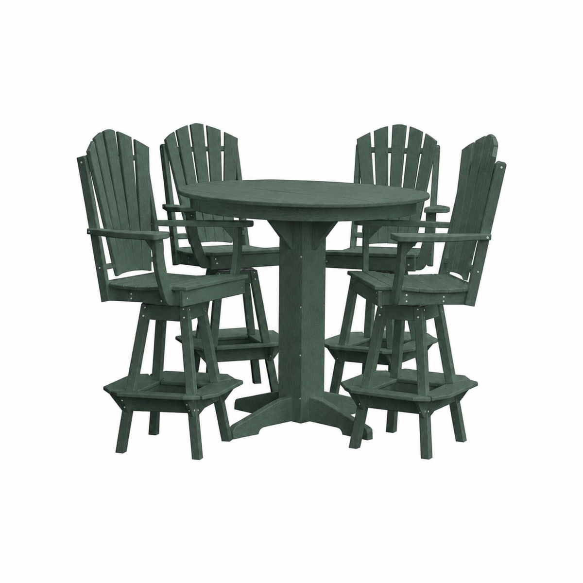 Keystone Amish Co. Sunburst 5-Piece Poly Bar Dining Set with Round Table