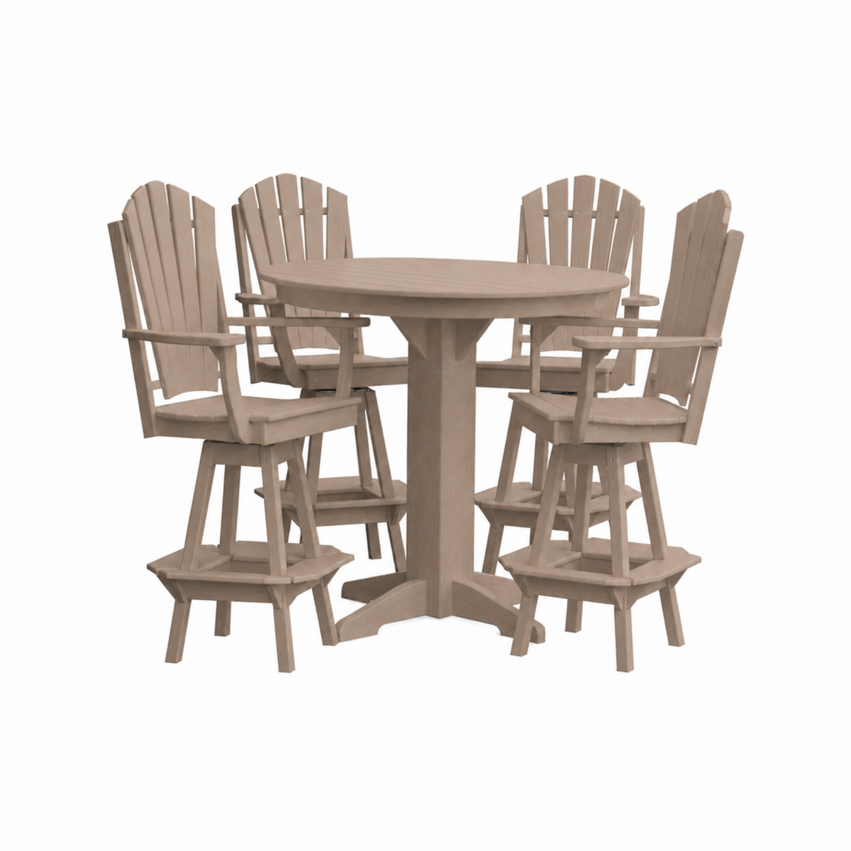 Keystone Amish Co. Sunburst 5-Piece Poly Bar Dining Set with Round Table