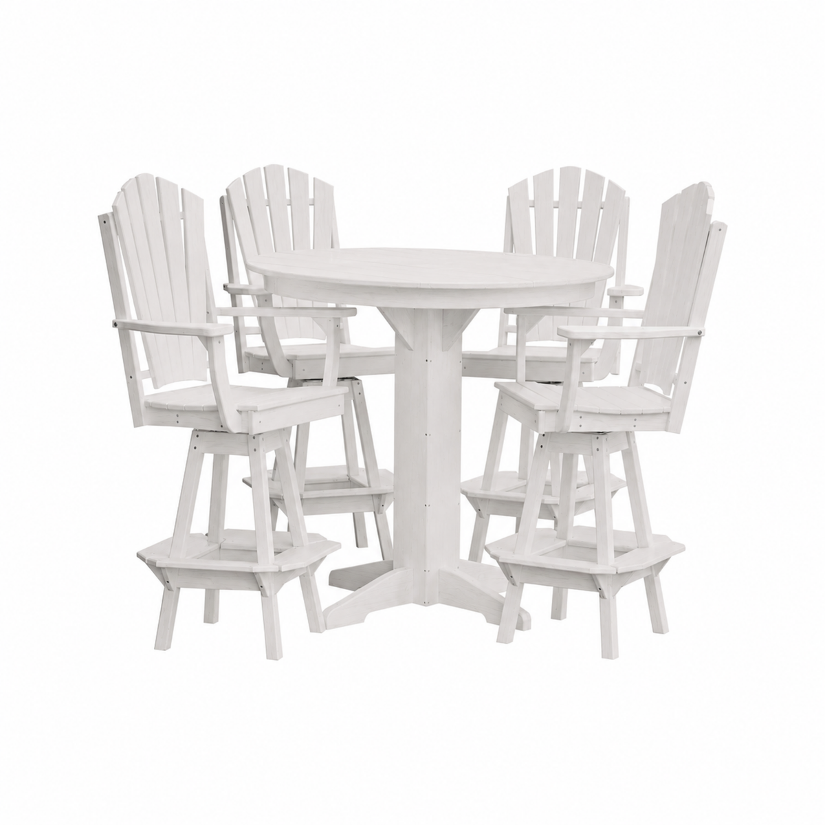 Keystone Amish Co. Sunburst 5-Piece Poly Bar Dining Set with Round Table
