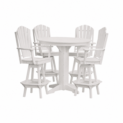 Keystone Amish Co. Sunburst 5-Piece Poly Bar Dining Set with Round Table