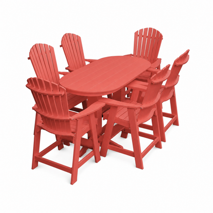 Keystone Amish Co. Sunburst 7-Piece Counter Height Poly Oval Dining Set