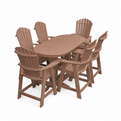 Keystone Amish Co. Sunburst 7-Piece Counter Height Poly Oval Dining Set
