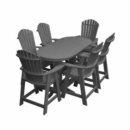 Keystone Amish Co. Sunburst 7-Piece Counter Height Poly Oval Dining Set