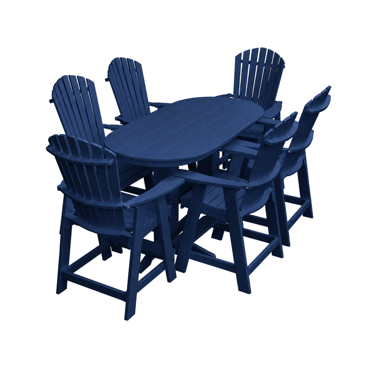 Keystone Amish Co. Sunburst 7-Piece Counter Height Poly Oval Dining Set