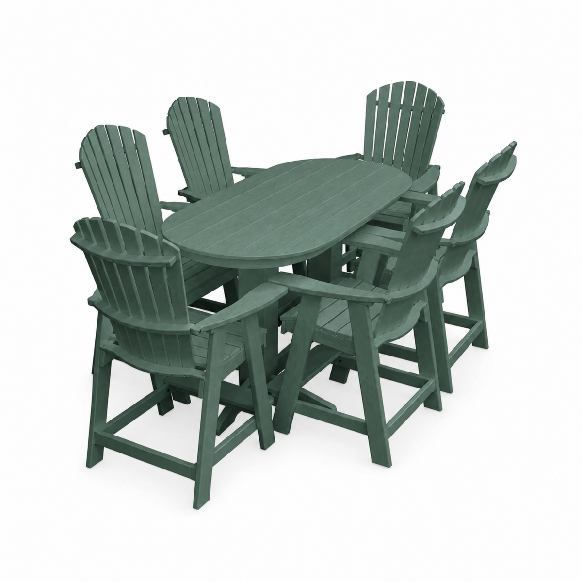 Keystone Amish Co. Sunburst 7-Piece Counter Height Poly Oval Dining Set