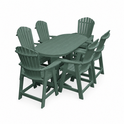 Keystone Amish Co. Sunburst 7-Piece Counter Height Poly Oval Dining Set