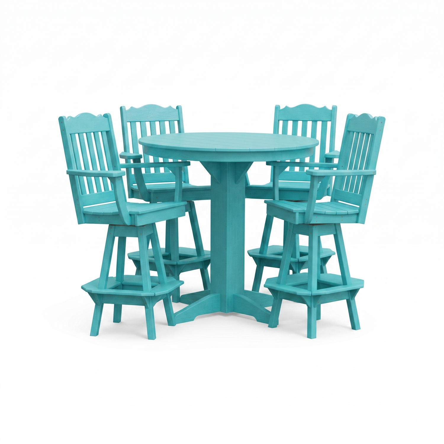 Keystone Amish Co. York 5-Piece Poly Bar Dining Set with Round Table