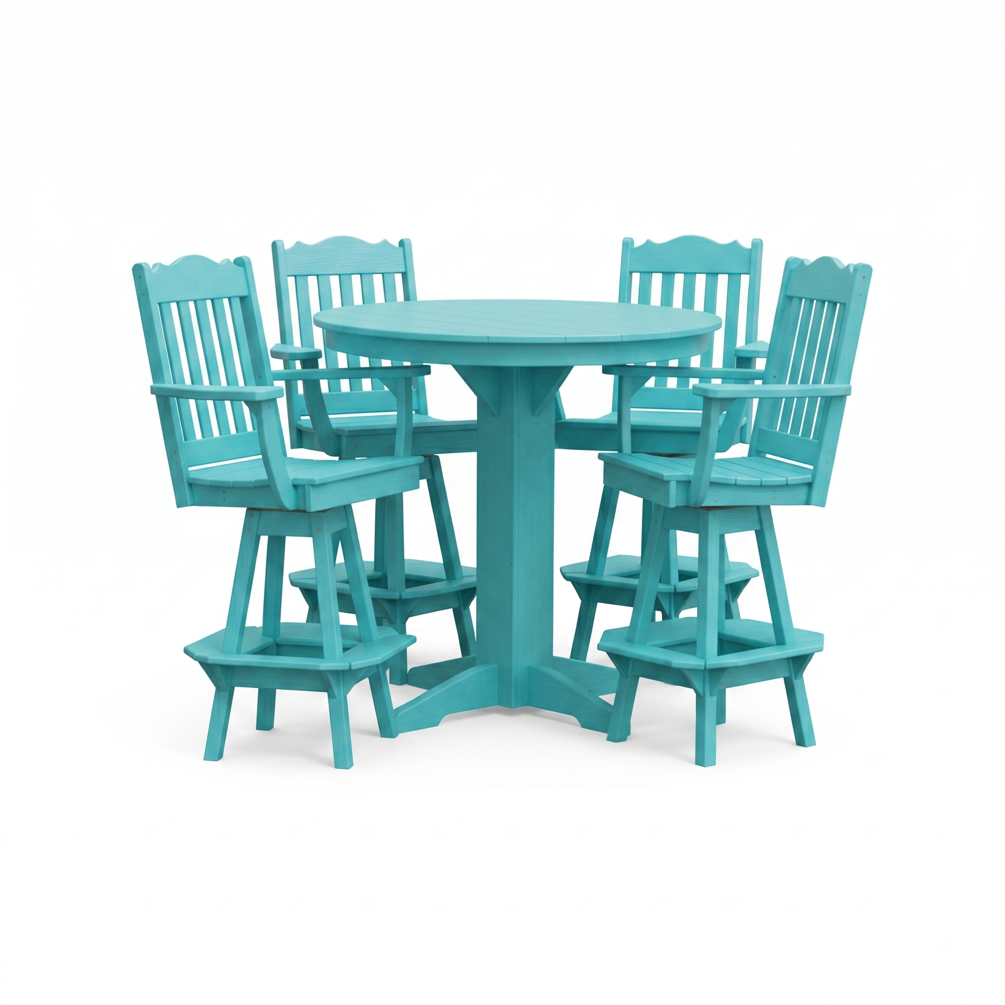 Keystone Amish Co. York 5-Piece Poly Bar Dining Set with Round Table