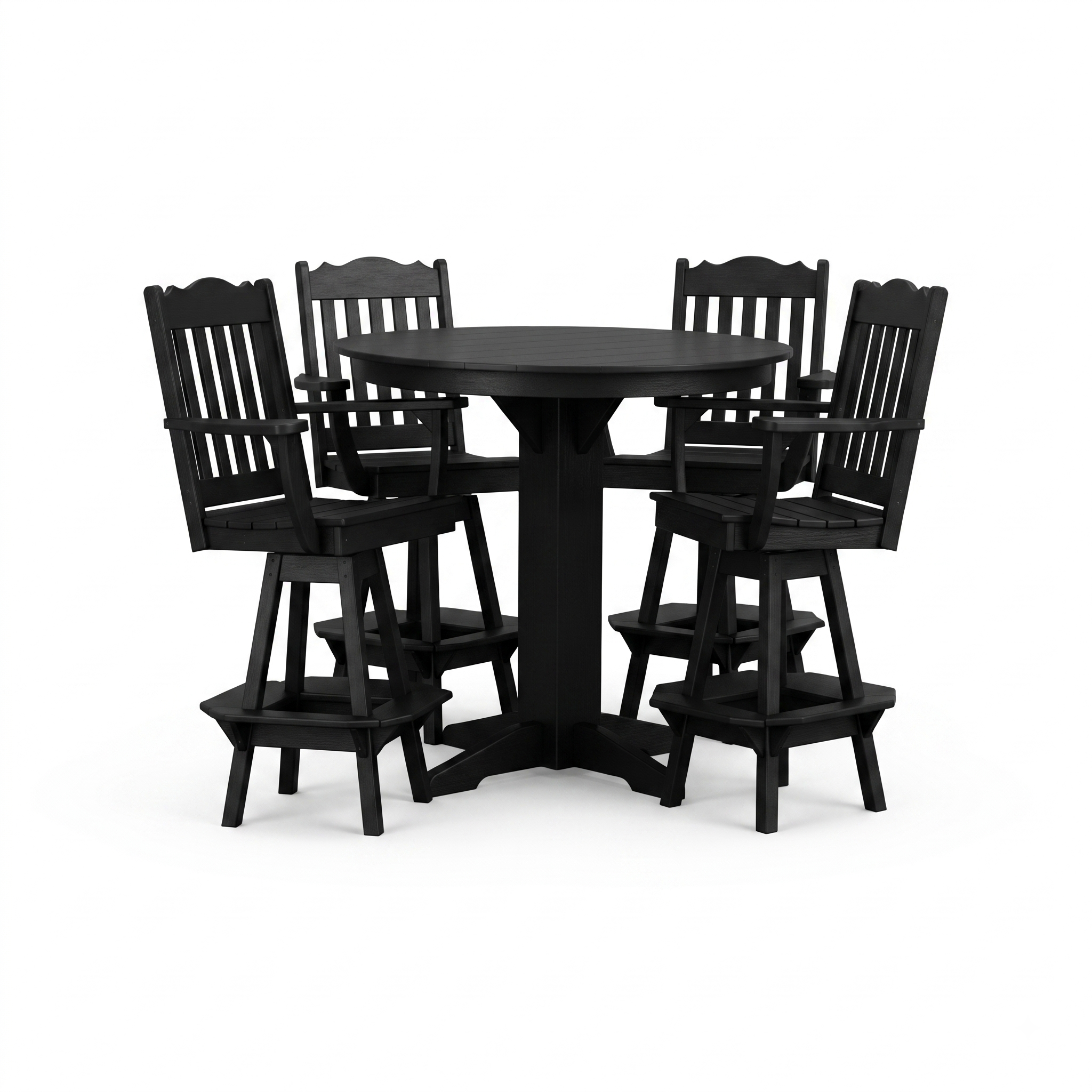 Keystone Amish Co. York 5-Piece Poly Bar Dining Set with Round Table