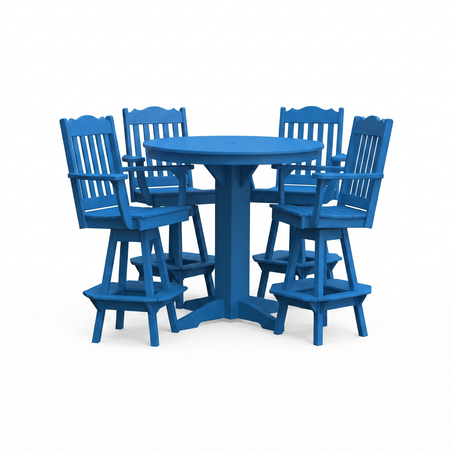 Keystone Amish Co. York 5-Piece Poly Bar Dining Set with Round Table