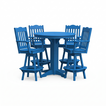 Keystone Amish Co. York 5-Piece Poly Bar Dining Set with Round Table