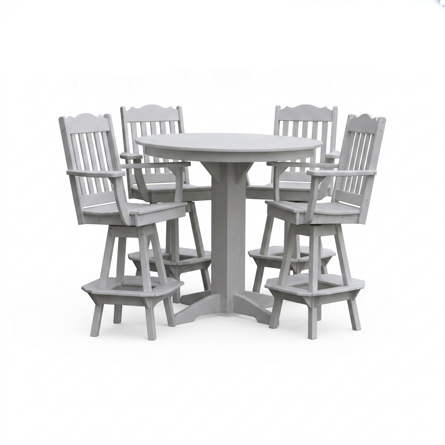 Keystone Amish Co. York 5-Piece Poly Bar Dining Set with Round Table