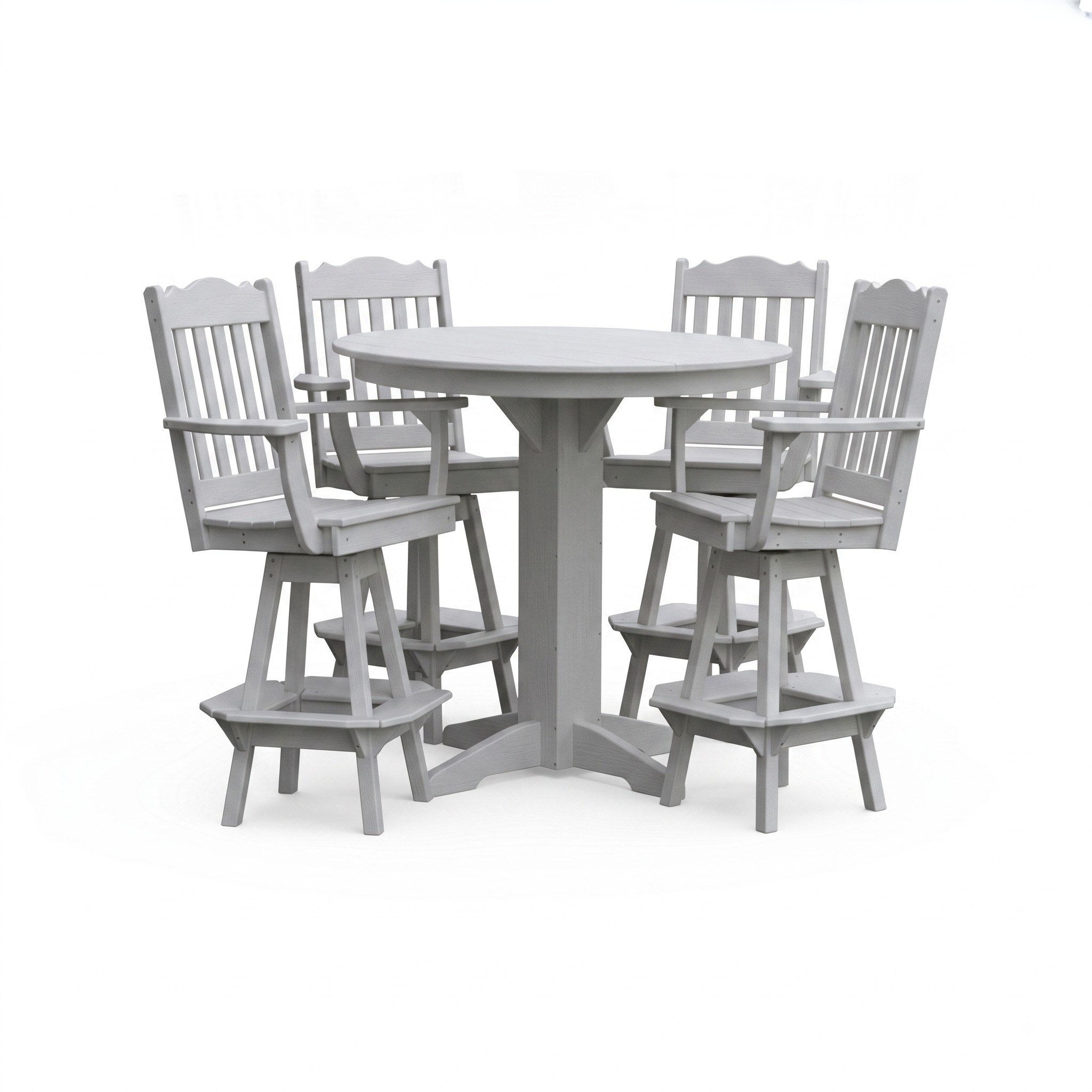 Keystone Amish Co. York 5-Piece Poly Bar Dining Set with Round Table