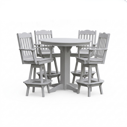 Keystone Amish Co. York 5-Piece Poly Bar Dining Set with Round Table