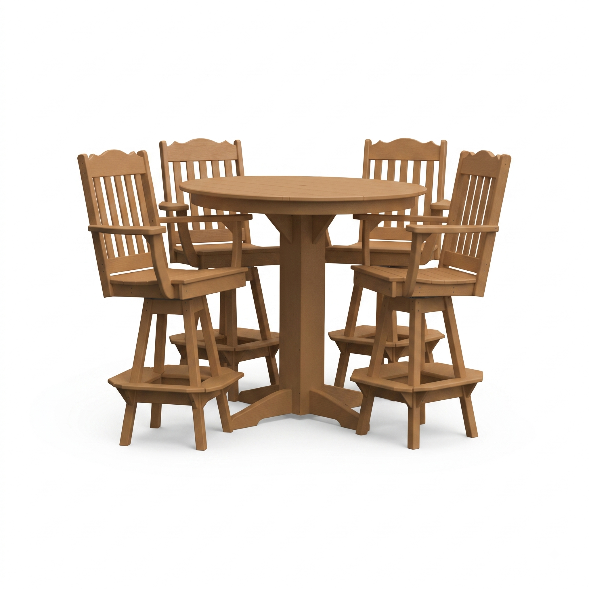 Keystone Amish Co. York 5-Piece Poly Bar Dining Set with Round Table