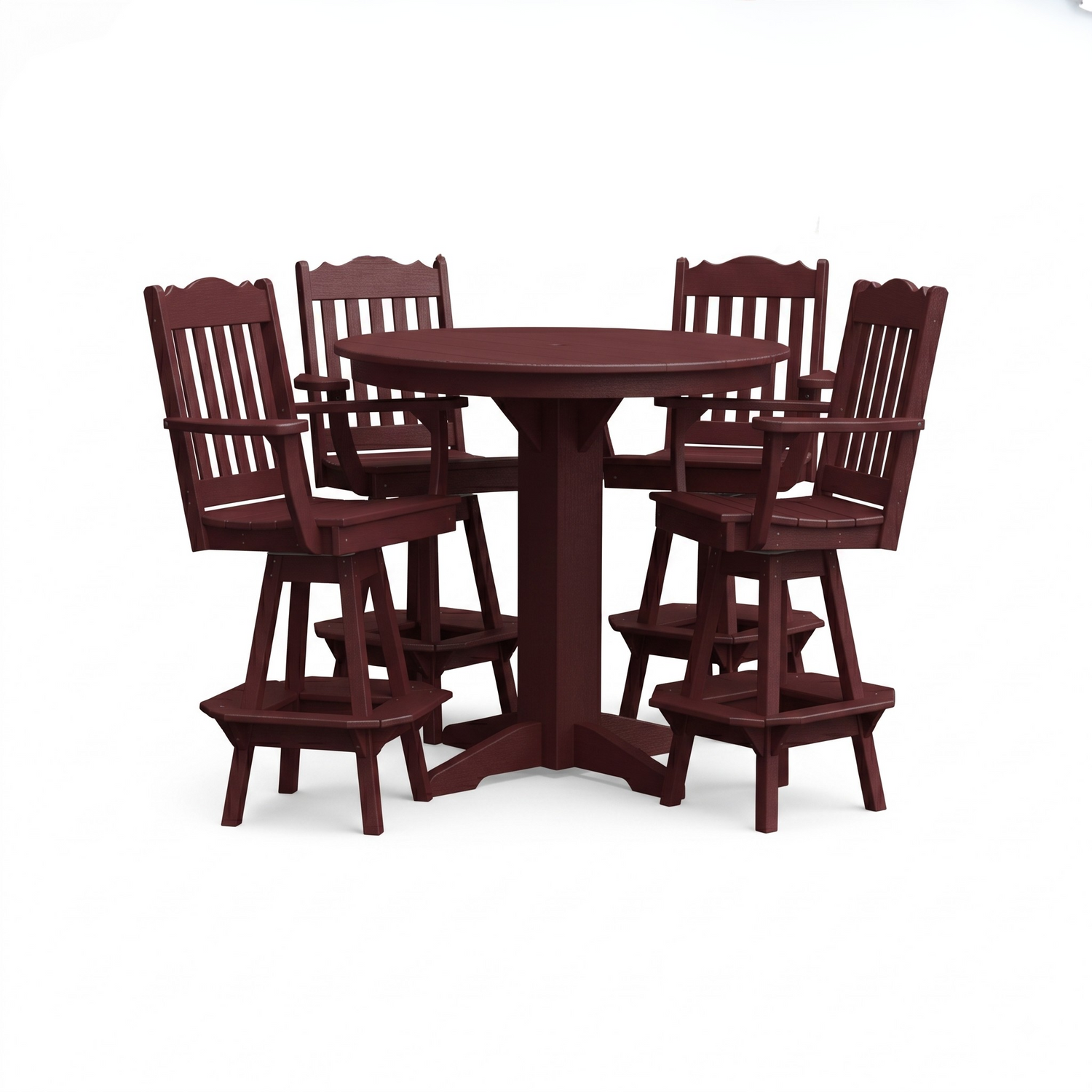 Keystone Amish Co. York 5-Piece Poly Bar Dining Set with Round Table