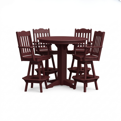 Keystone Amish Co. York 5-Piece Poly Bar Dining Set with Round Table