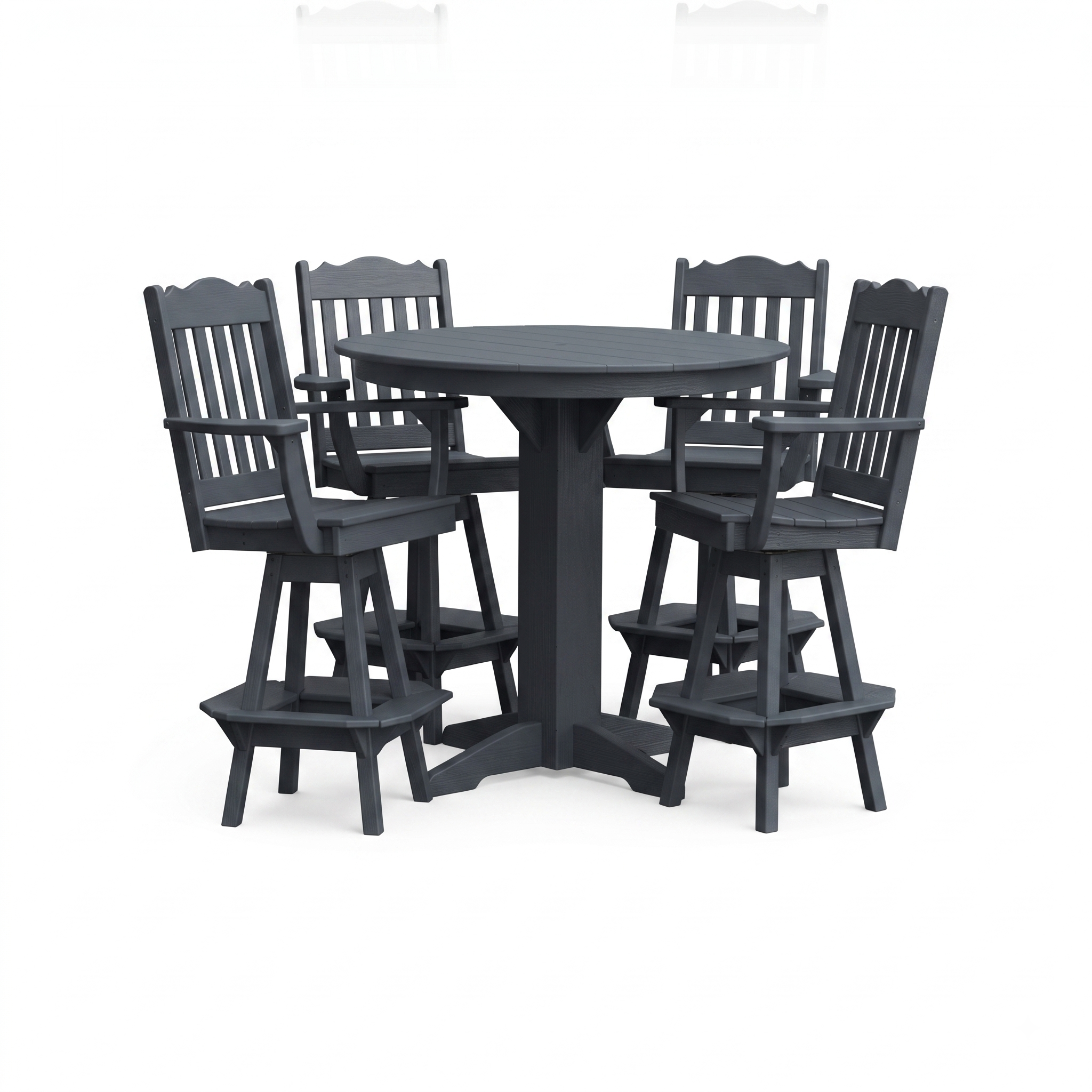 Keystone Amish Co. York 5-Piece Poly Bar Dining Set with Round Table