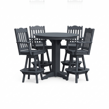 Keystone Amish Co. York 5-Piece Poly Bar Dining Set with Round Table