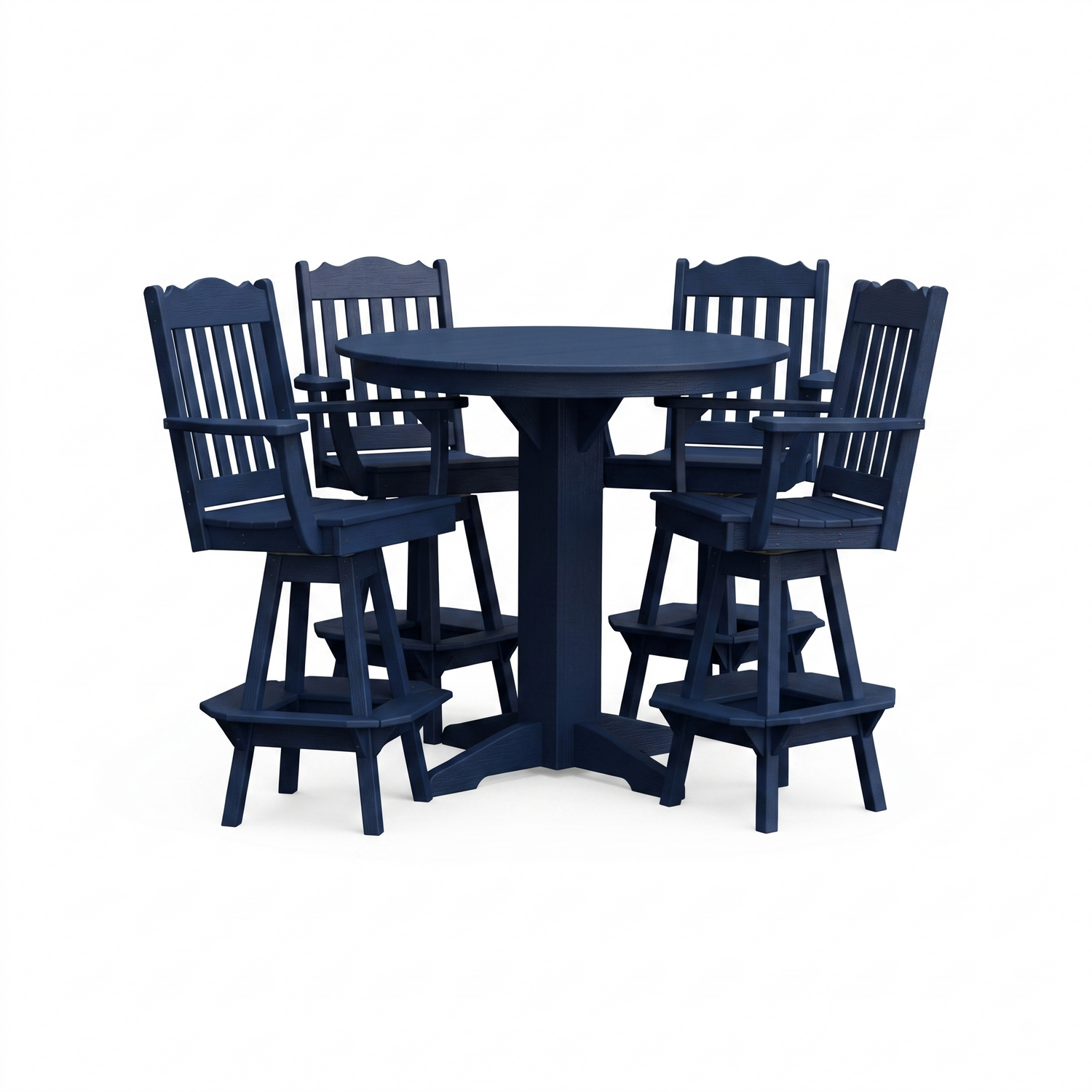 Keystone Amish Co. York 5-Piece Poly Bar Dining Set with Round Table