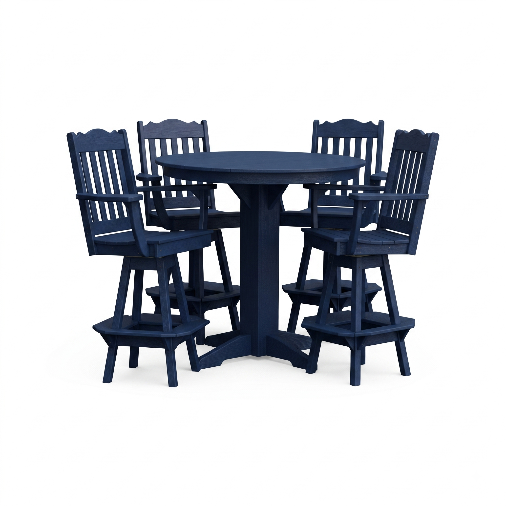 Keystone Amish Co. York 5-Piece Poly Bar Dining Set with Round Table