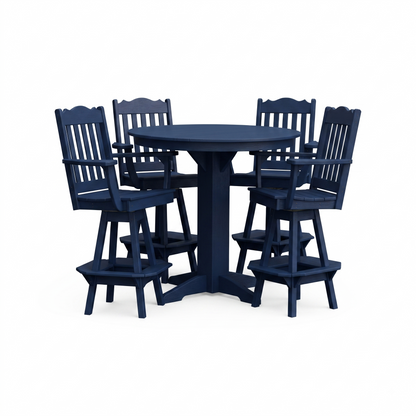 Keystone Amish Co. York 5-Piece Poly Bar Dining Set with Round Table