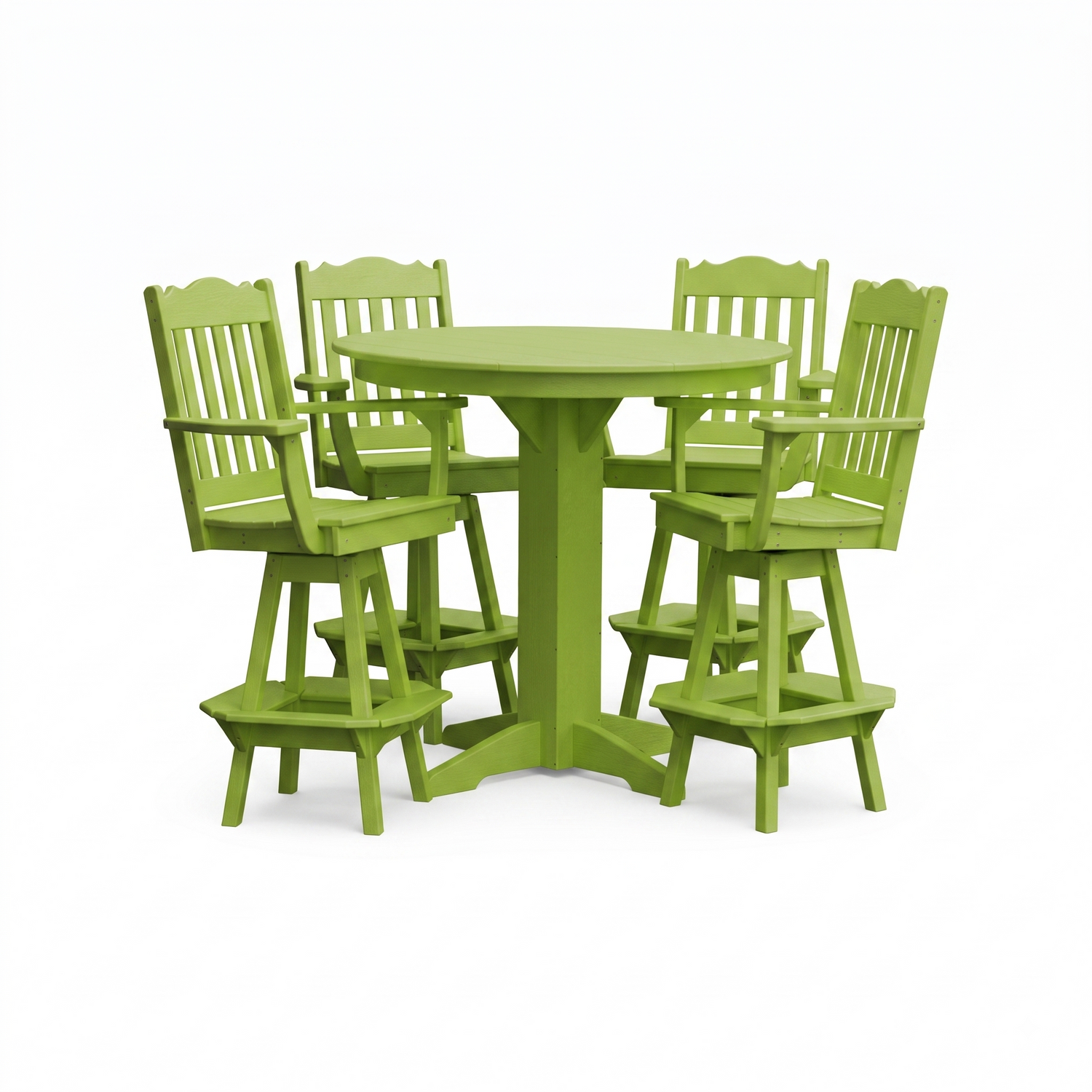 Keystone Amish Co. York 5-Piece Poly Bar Dining Set with Round Table