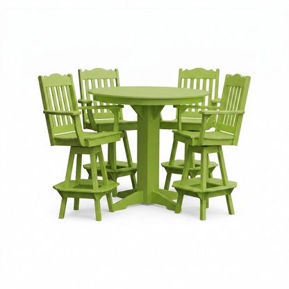 Keystone Amish Co. York 5-Piece Poly Bar Dining Set with Round Table