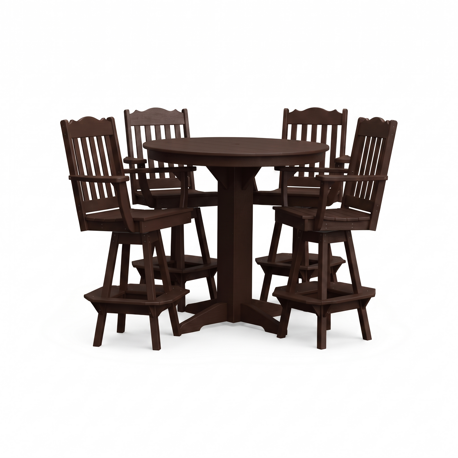 Keystone Amish Co. York 5-Piece Poly Bar Dining Set with Round Table