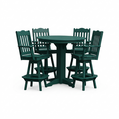 Keystone Amish Co. York 5-Piece Poly Bar Dining Set with Round Table