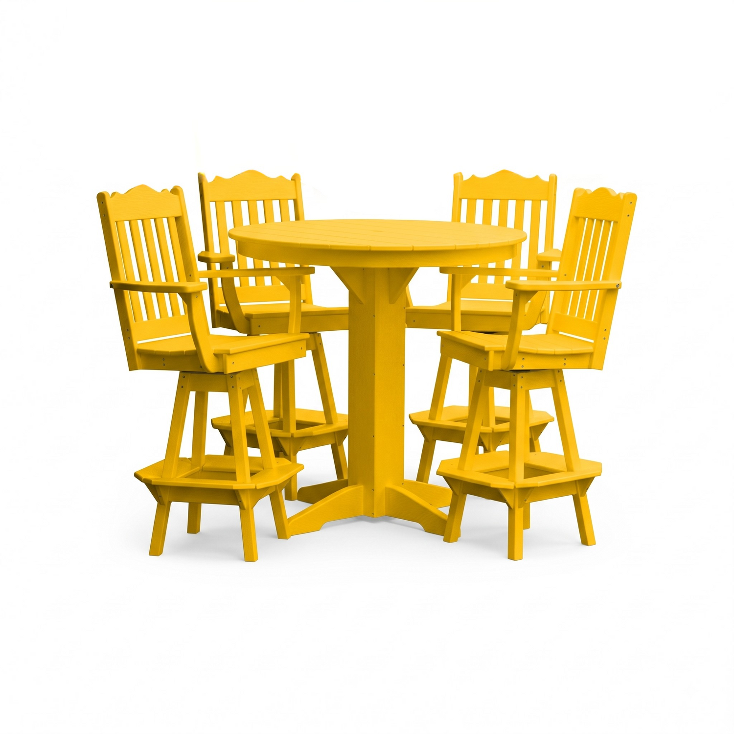 Keystone Amish Co. York 5-Piece Poly Bar Dining Set with Round Table